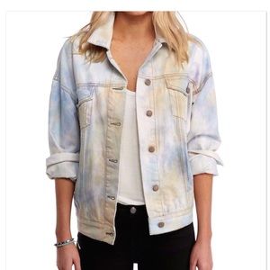 Free People Tie Dye Denim Trucker Jacket
